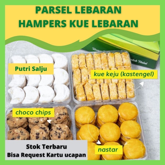 

(COD) Paket Kue Kering Lebaran isi 4|Parsel Hampers Kue kering Kuker Lebaran