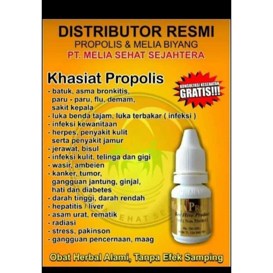 Propolis Melia sehat sejahtera ORI 100% Asli obat herbal untuk semua penyakit