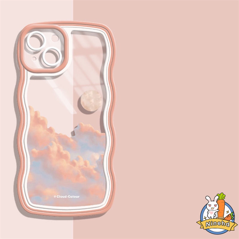 Kompatibel Untuk Samsung A14 A04s A04e A04 A03s A03 A13 A12 A22 A32 A33 A54 A53 A73 A23 M23 A52s A52 A72 A71 A51 A31 A02s A21s A34 A50 A50s A30s A30 A20 A11 A10 S20 S21 FE S22 Ultra Awan Warna-Warni Wavy Edge Shockproof Phone Case