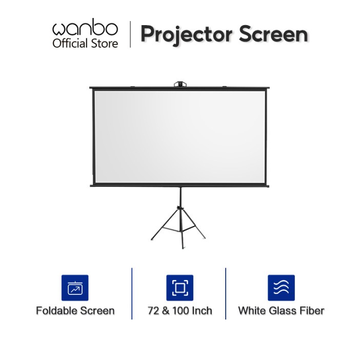 

[[JNT COD]] Wanbo Layar Screen Proyektor 100" Screen Projector Wall Mount - 100Inch