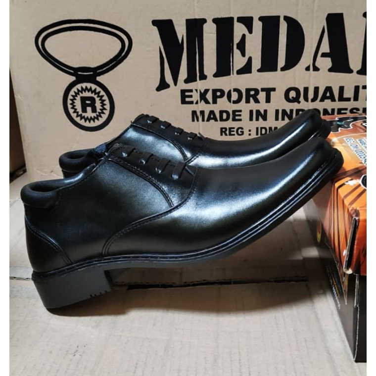 Sepatu Kulit Pria Semi boot/Sepatu Kerja PNS/sepatu kantor/Sepatu Dinas POLRI SECURITY TNI Sepatu Medali SJ 177