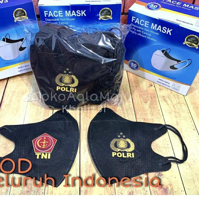 Bisa Cod Masker Duckbill TNI POLRI Premium isi 50pcs - Best 