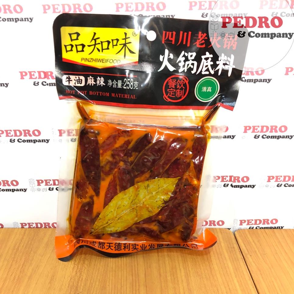 

➶ Pinzhiweifood Bumbu soup base mala spicy hotpot 258 gram - halal import chili oil hot pot shabu cabe ❁
