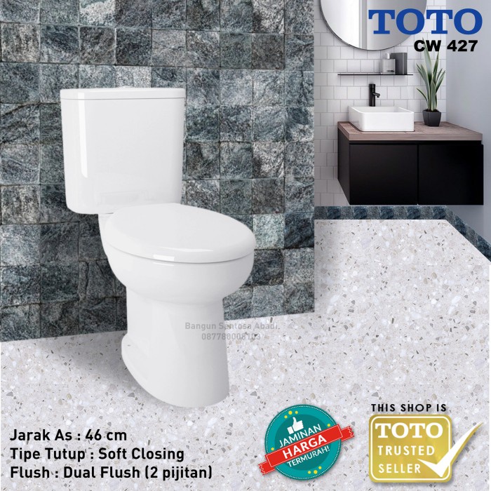 Terlaris Kloset Duduk Toto Cw 427 J / Sw427Jp Dual Flush Ori Kloset Toto Cw427J
