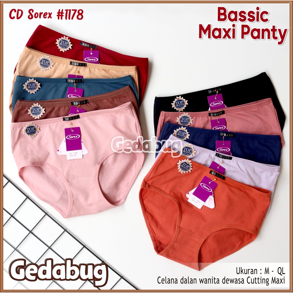 CD Wanita Sorex 1178 Cutting Maxi | Celana dalam Bassic wanita dewasa | Gedabug