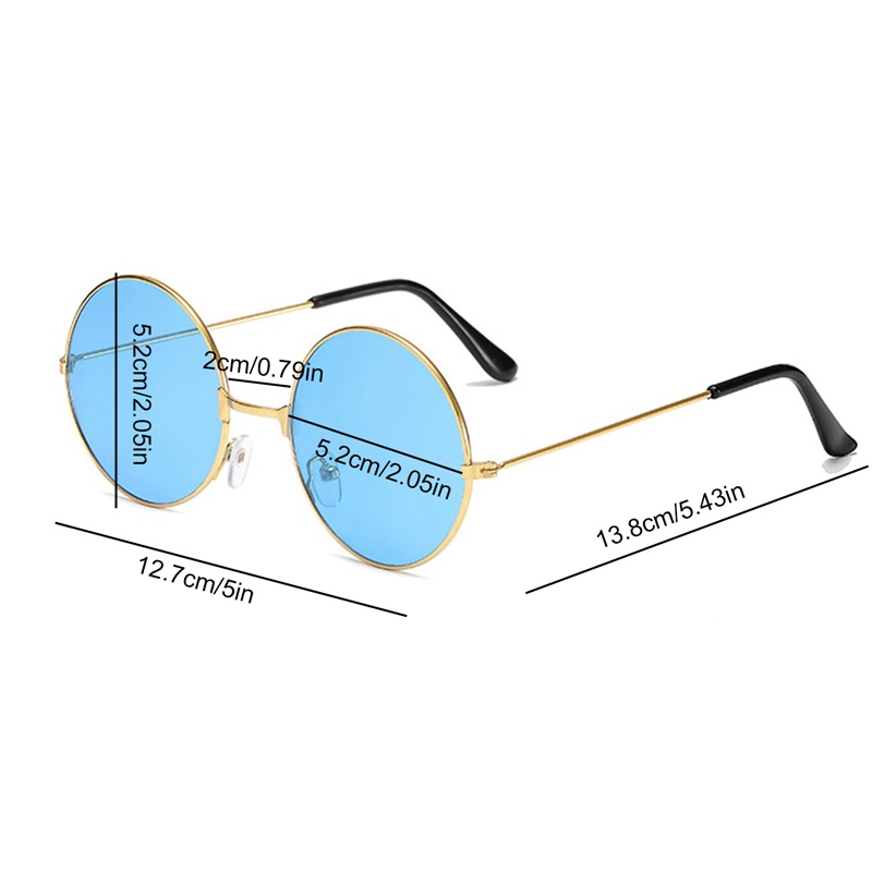 Retro Kacamata Hitam Emas Ungu Hijau Putaran Hippie Kacamata Untuk Mardi Gras Masquerade Hippie Party Favor Aksesoris