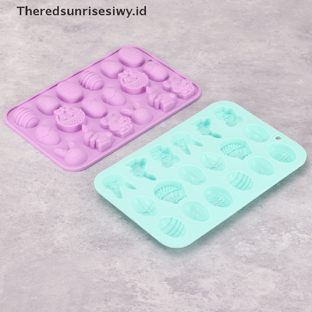 # Baju Lebaran # Easter Silicone Mold Rabbit Cetakan Kue Coklat Telur Berwarna Dekorasi Liburan Alat Baking Cetakan Sabun Manual Chocolates Mold~