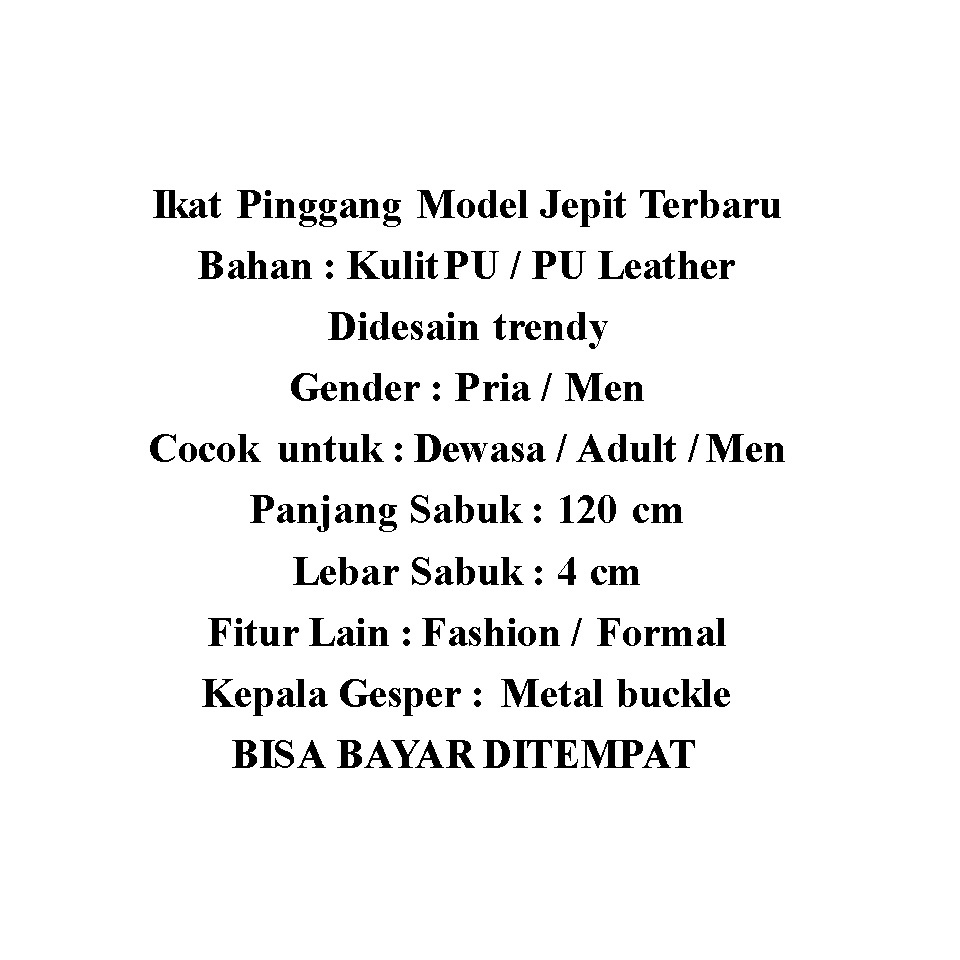 Ikat pinggang pria model jepit / ikat pinggang pria kulit model jepit / ikat pinggang pria kulit PU model jepit / Kepala ikat pinggang pria model jepit