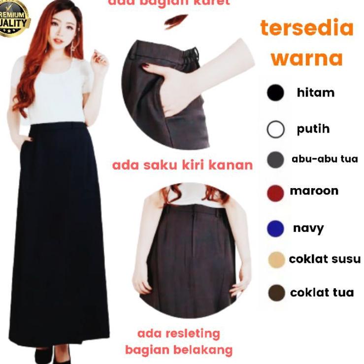 Penjualan Mutu ROK PANJANG WANITA ROK SPAN PANJANG ROK MAXI ROK OSPEK KULIAH ROK KERJA FORMAL