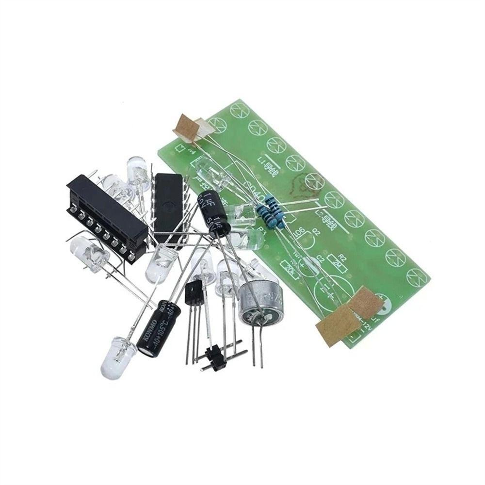 Agustinina Lampu Air LED Kontrol Cahaya Modul Lampu Produksi Elektronik Lampu Indikator Mengalir Lampu Air DIY CD4017 Lentera