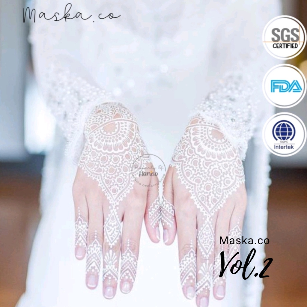 White Henna Instan Pengantin Premium Temporer Sepasang kiri kanan VOL 2