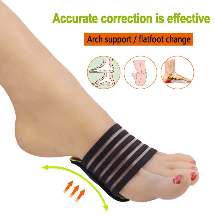 Arch pad bagian tipis kaki datar pria dan wanita setengah ukuran pad foot arch support foot pad elastic bandage foot care insole