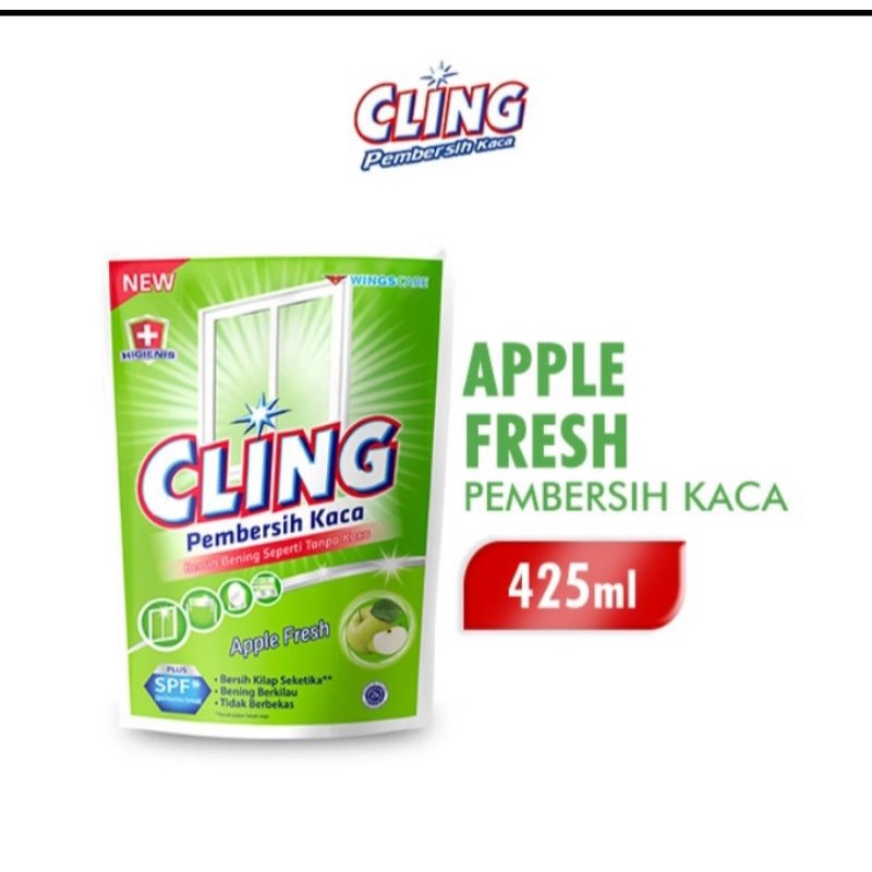Cling Pembersih Kaca Apple Fresh Refil 425 ML