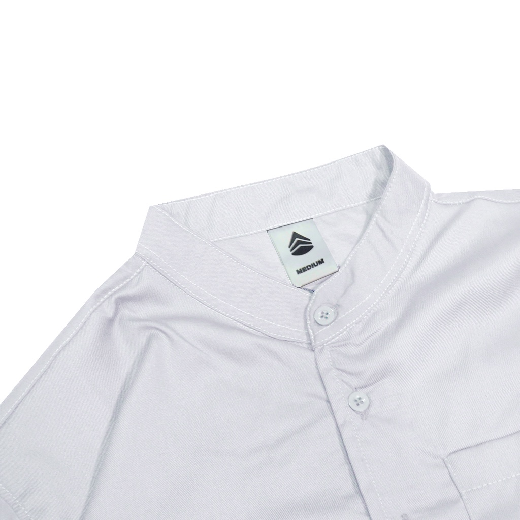 Predecessors Taf  Kemeja Pria Basic Polos Lengan Pendek Kerah Sanghai Chashirt#6 White