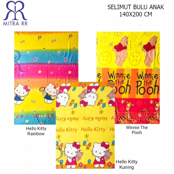 Selimut Anak Karakter Selimut Bulu 125x175 / 140x200 Selimut Murah Karakter Kartun