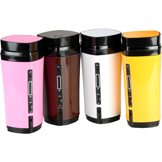 USB Rechargeable Heated Warmer Coffee Mug Cup with Automatic Stirring