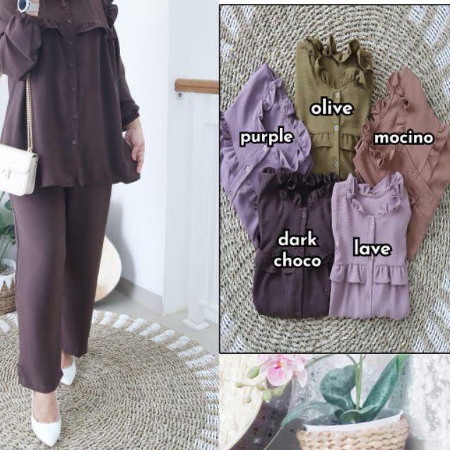 ➫ MILLY SET | SETELAN KRINKLE | SETELAN KEKINIAN | SETELAN KRINKLE LENGAN PANJANG | SETELAN CANDY LA