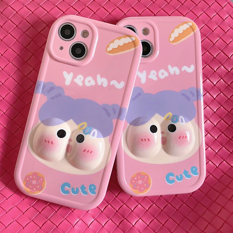 Pinch Face Braided Girl Soft Case HP iP iPhone 14 Plus 11 12 13 Pro Max New Casing Apple