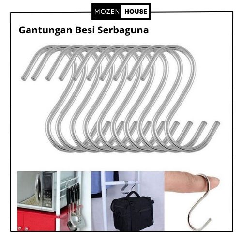 Gantungan Baju Besi Model S /Gantungan Dinding Lemari Baju Dapur