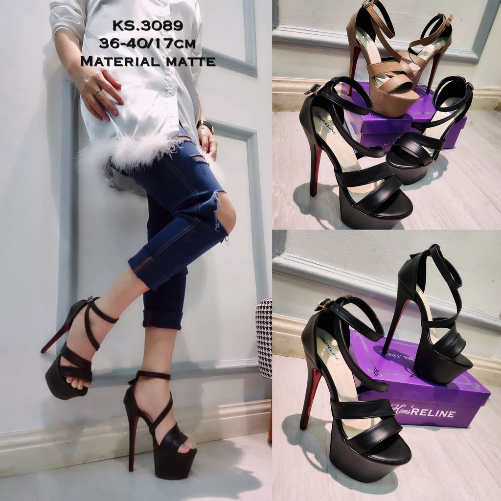 Sepatu Heels Code 3089 Tinggi hak 17 cm
