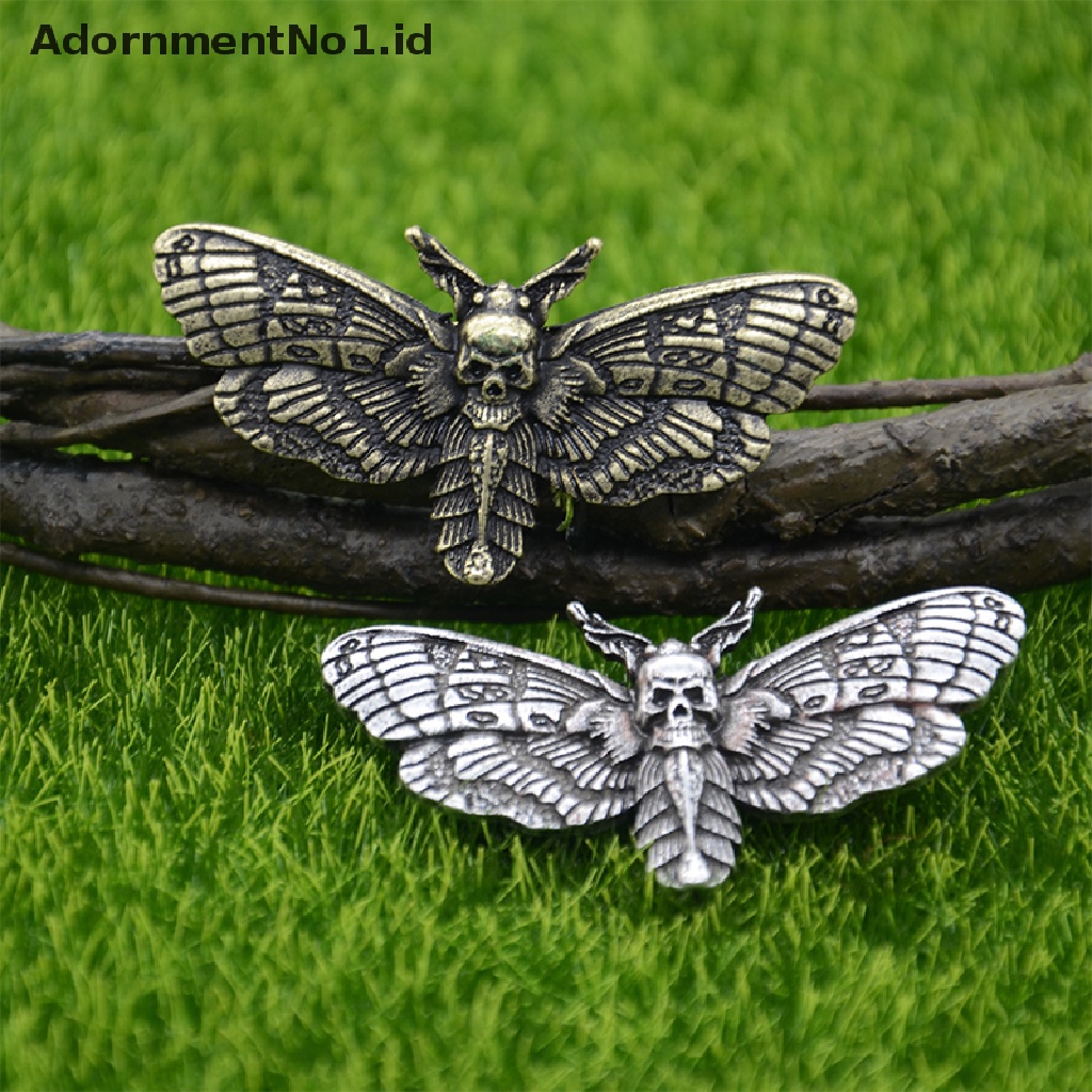 [AdornmentNo1] Nostalgia Tengkorak Ngengat Bros Deathshead Moth Butterfly Brooch Perhiasan Aksesori [ID]