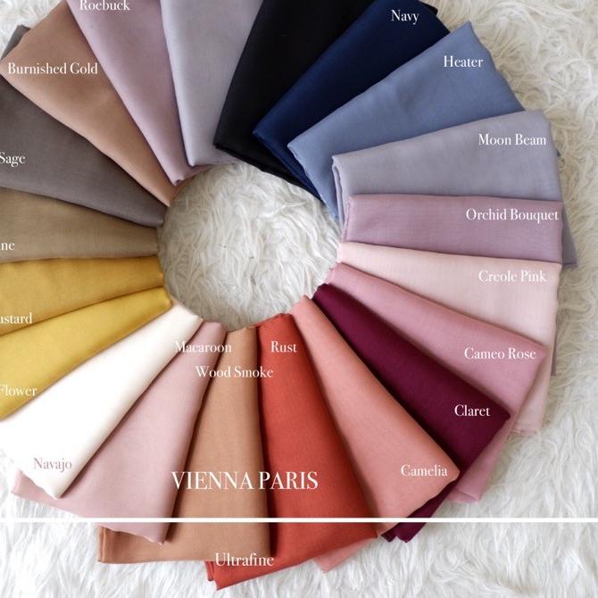 ◊ [Bahan Saja] PLAIN PARIS ULTRAFINE VIENNA / HIJAB SEGIEMPAT ✪