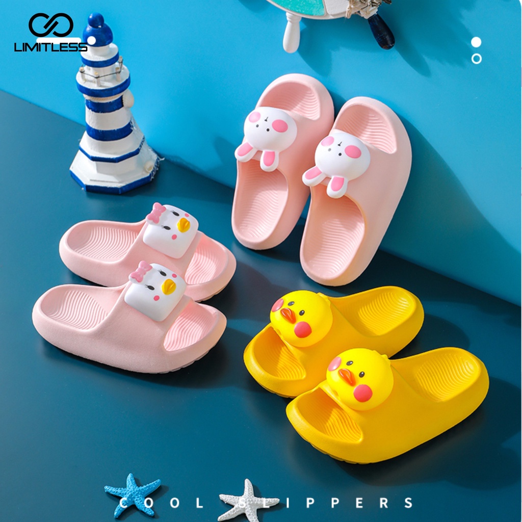 Zerolimit - Sandal Selop Anak Perempuan Laki Laki Karakter Jibbitz Premium Korean Style Sendal Slip On Anak Unisex Eva Ringan Terbaru Slip On Jelly Cute Terbaru