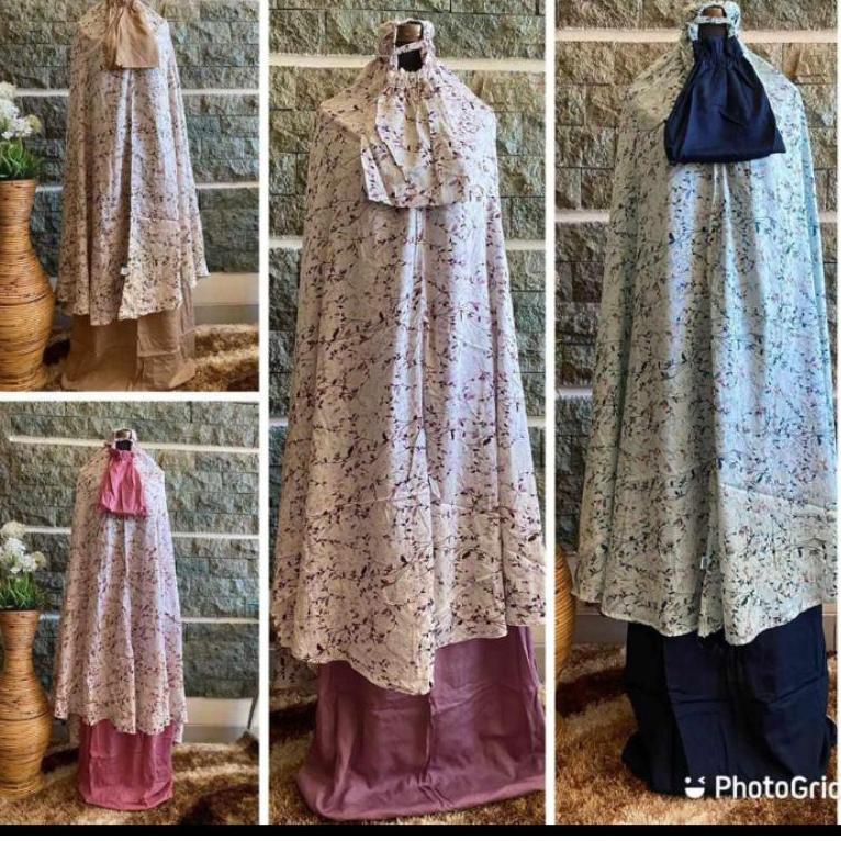 Langsung Order Mukena Bali Rayon Motif Bunga Sakura