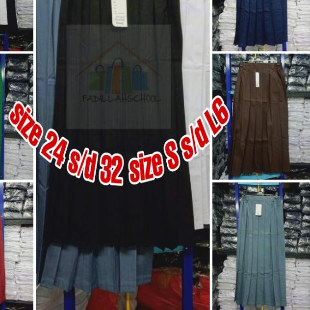 ♖ ROK SEKOLAH SD SMP SMA HITAM PANJANG REMPEL bahan FAMATEX ➩