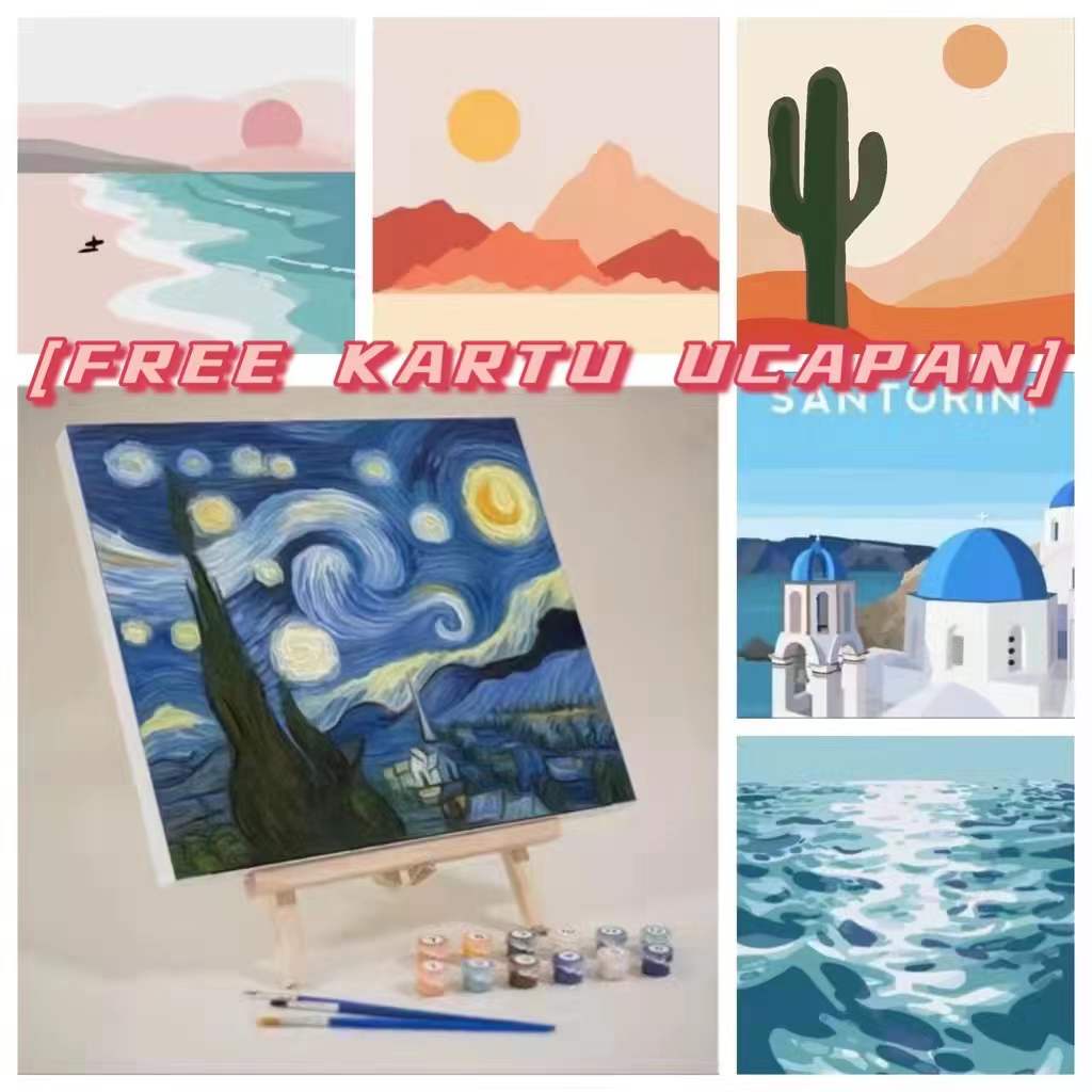

SALE !! 【 With Frame】 / Paint by Number / DIY Canvas Acrylic Paint / Painting kit / Deco Colouring art