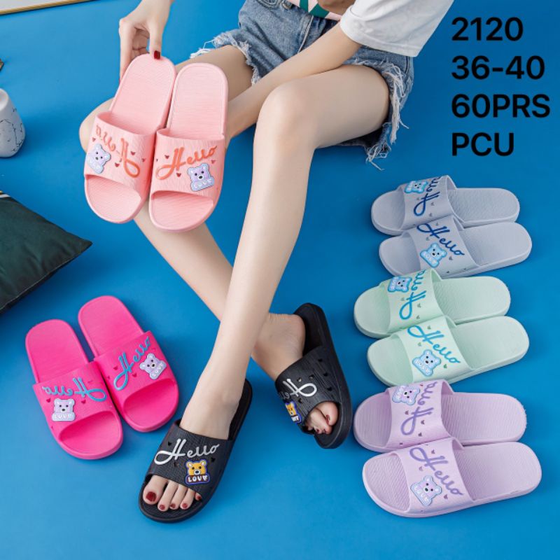 sandal balance 2120-1 HELLO sandal selop jelly wanita motif tulisan hello