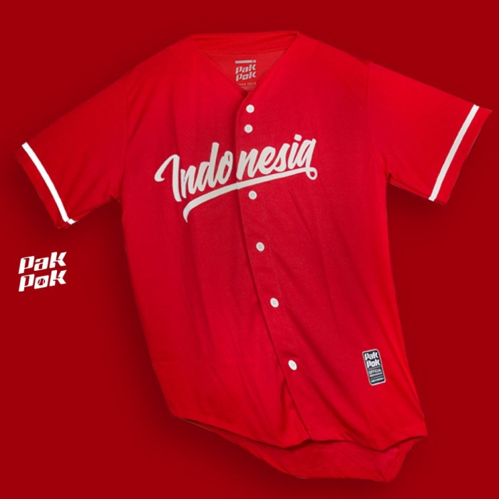 Bisa COD Indonesia Baseball Full Jersey - Authentic Red Original Asli