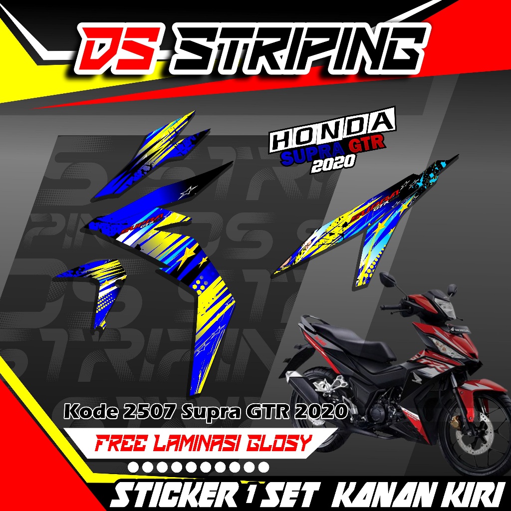 2507 Sticker Striping Motor SUPRA GTR 150 2020 List Variasi Warna Grafis