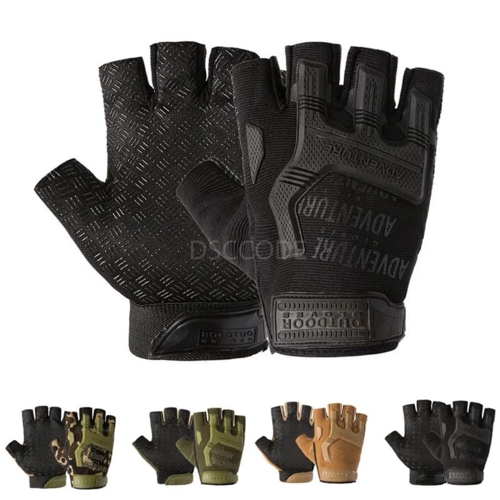 Sarung Tangan Motor Outdoor Sepeda Tactical Half Finger Gloves Kualitas Import