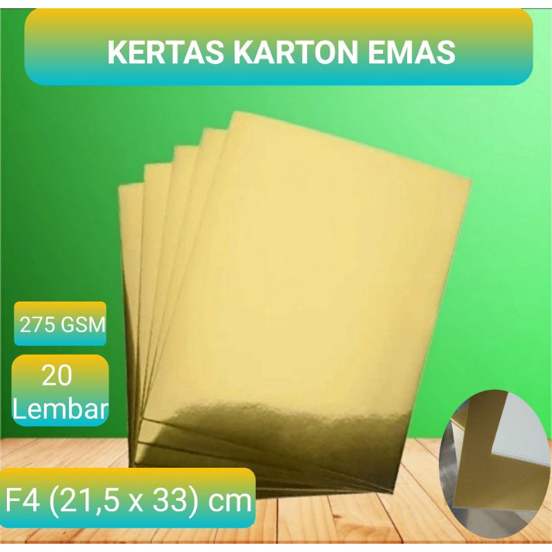 Kertas Karton Emas 275 GSM F4 isi 20 lembar