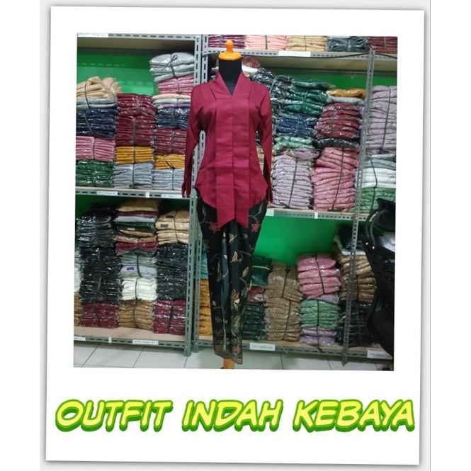IndahKebaya • SETELAN KEBAYA FLOY BALOTELLI / 13 WARNA BEST SELLER / FLOY KUTUBARU ENCIM / KEBAYA PESTA ACARA NATALAN KARTINI KONDANGAN SERAGAMAN / WARNA MERAH CABE NAVY SILVER HITAM PUTIH MAROON PINK FANTA DUSTY GOLD TOSCA HIJAU BOTOL SALEM