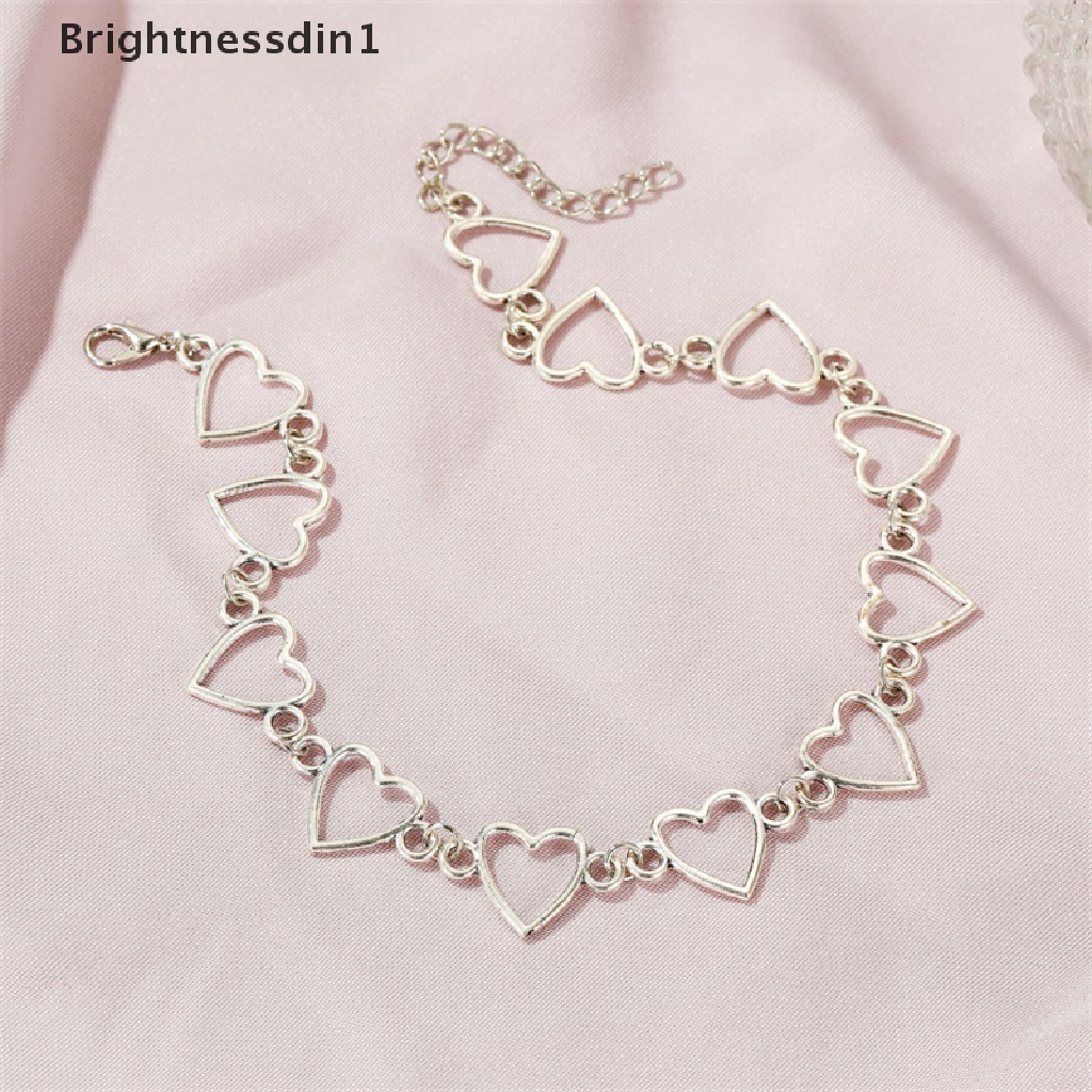 [Brightnessdin1] Berongga Cinta Manis Hati Choker Kalung Pernyataan Hadiah Pacar Dua Warna Lucu Kalung Perhiasan Butik