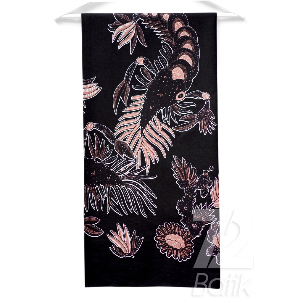 KAIN BATIK KATUN Premium Motif Lobster Warna Hitam 723173 Cap 72 Jarik Jarit Samping Kebat Panjang Batik Katun Modern Premium Bahan Seragam Batik Pernikahan Kantor Keluarga Murah Kamen Jadi Batik Bali Lembaran