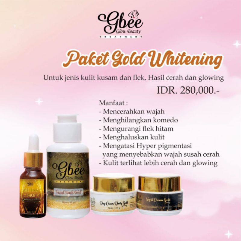 [kemasan Baru]  GBEE GLOW BEAUTY PAKET GOLD EXPRES / gbee paket GOLD WHITENING / anti acne BPOM