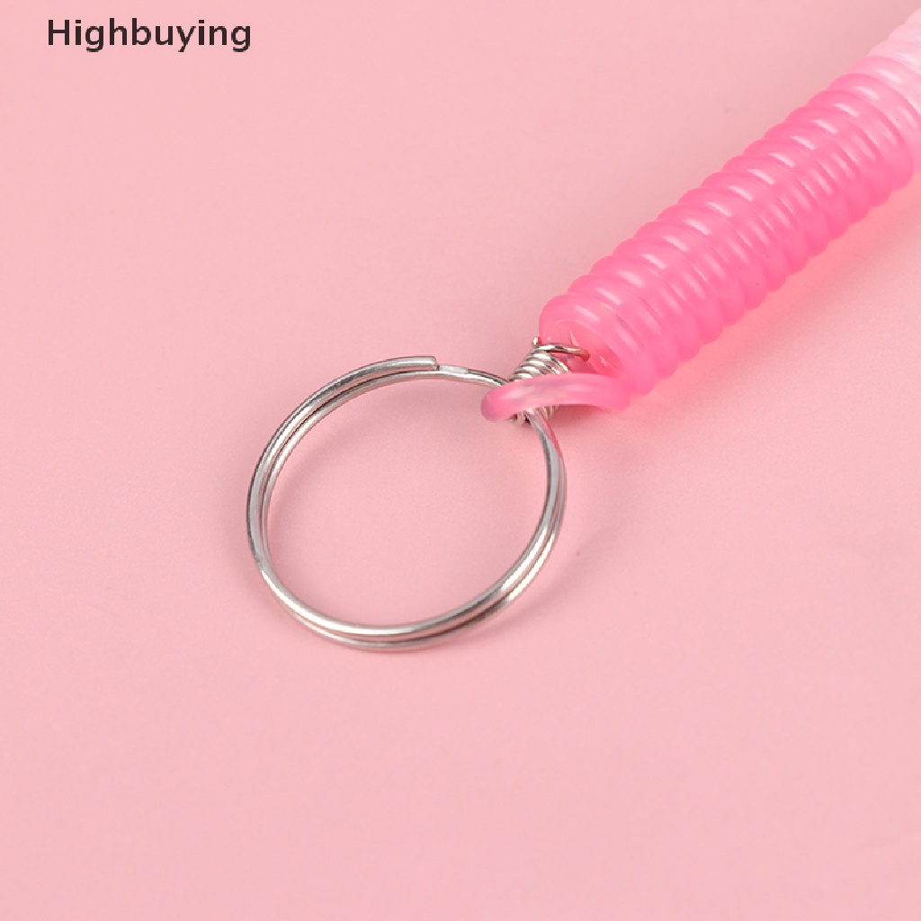 Hbid Gantungan Kunci Keyring Hadiah Plastik Retractable Spring Coil Spiral Stretch Chain Glory