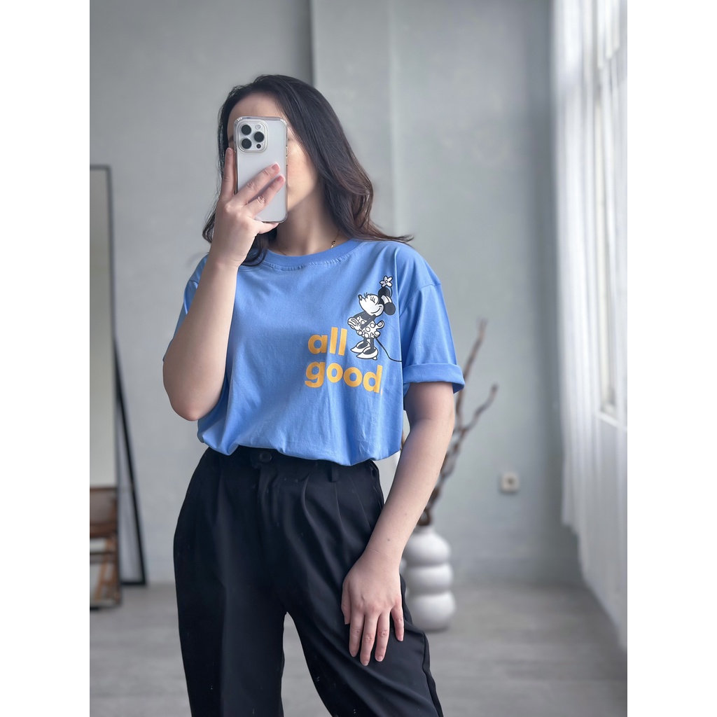 INFINITEE Kaos Wanita Lengan Pendek Ukuran Jumbo Oversized Tshirt