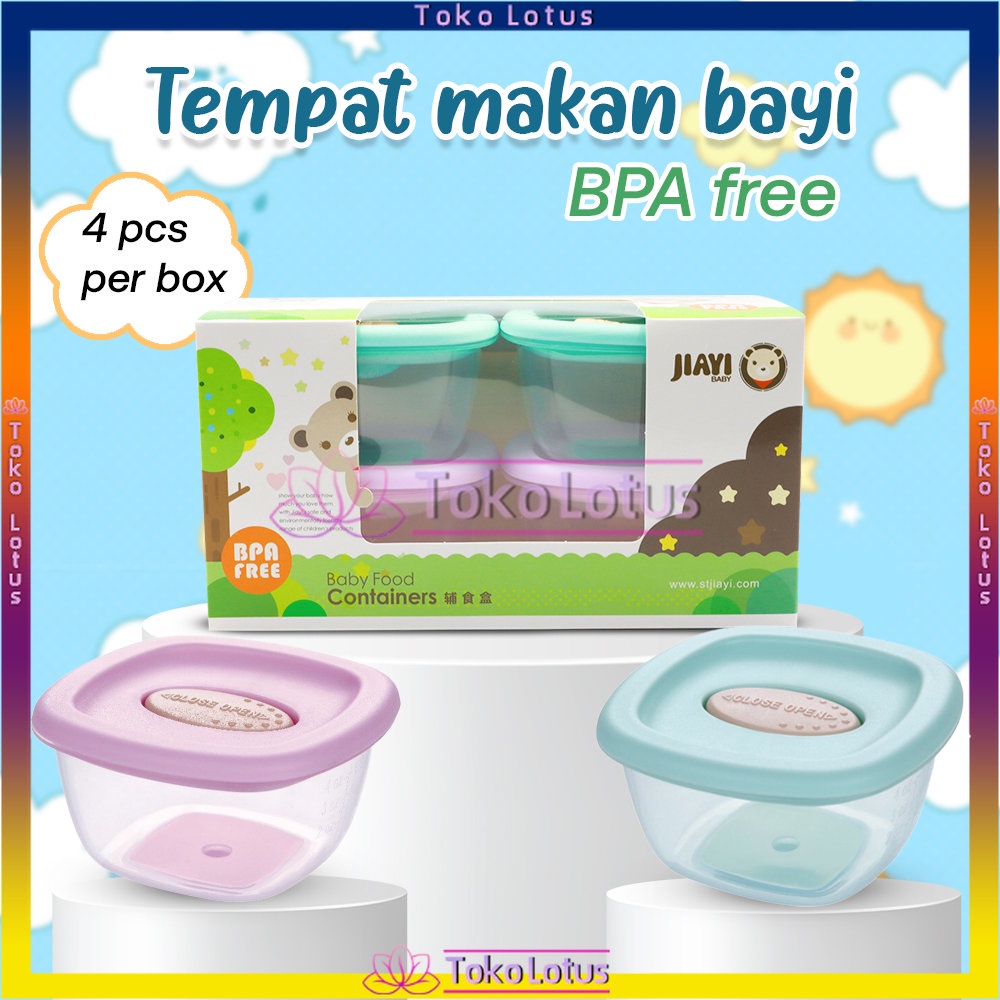 Baby Food Containers One Set isi 4 pcs Wadah Mpasi Bayi Aman Untuk Kesehatan BPA Free