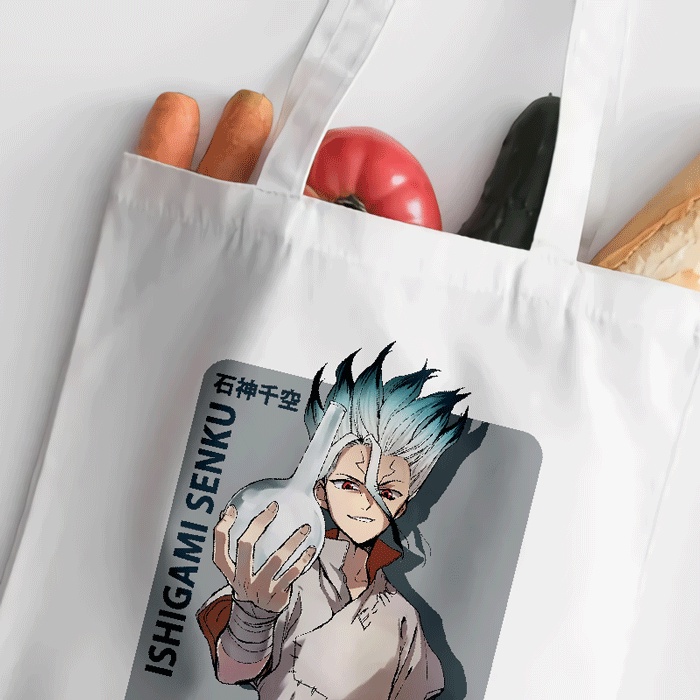 TERBARU DR STONE TOTEBAG ANIME PREMIUM SENKU ISHIGAMI / TOTEBAG KANVAS RESLETING ANIME / TOTEBAG DR STONE