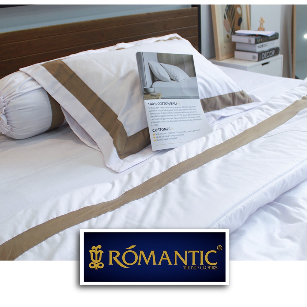 Duvet set Klasik Eropa by Romantic Luxury dengan stripe katun