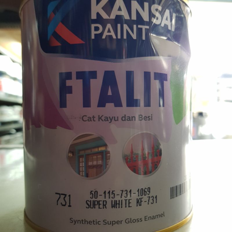 CAT KAYU BESI FTALIT WARNA PUTIH 731 isi 1 KG