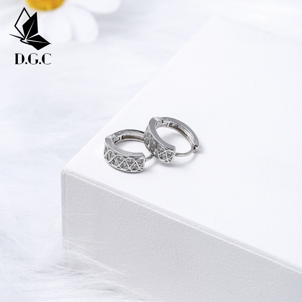 ♥️✅COD✨Anting Hijab Titanium Anti Karat Korea Earrings Silver Hoop Aksesoris Wanita Pria Perhiasan Murah D613