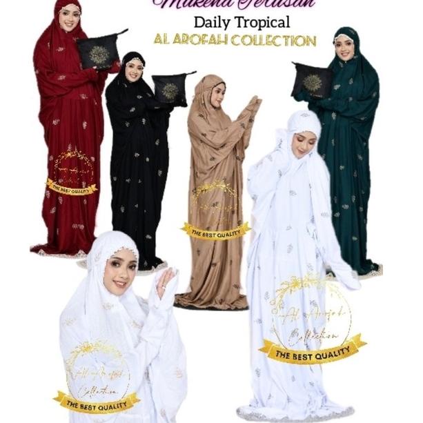 Terlaris Mukena Lajuran Daily Tropical Mukenah Terusan Dewasa  Bordir Rukuh Langsungan Bordir Jumbo 