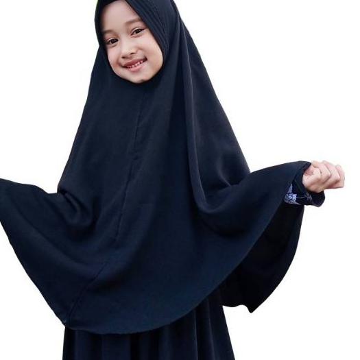 ✹ Yasta Fashion - Jilbab Instan Kerudung Anak syari Polos Cantik - Hitam ☜