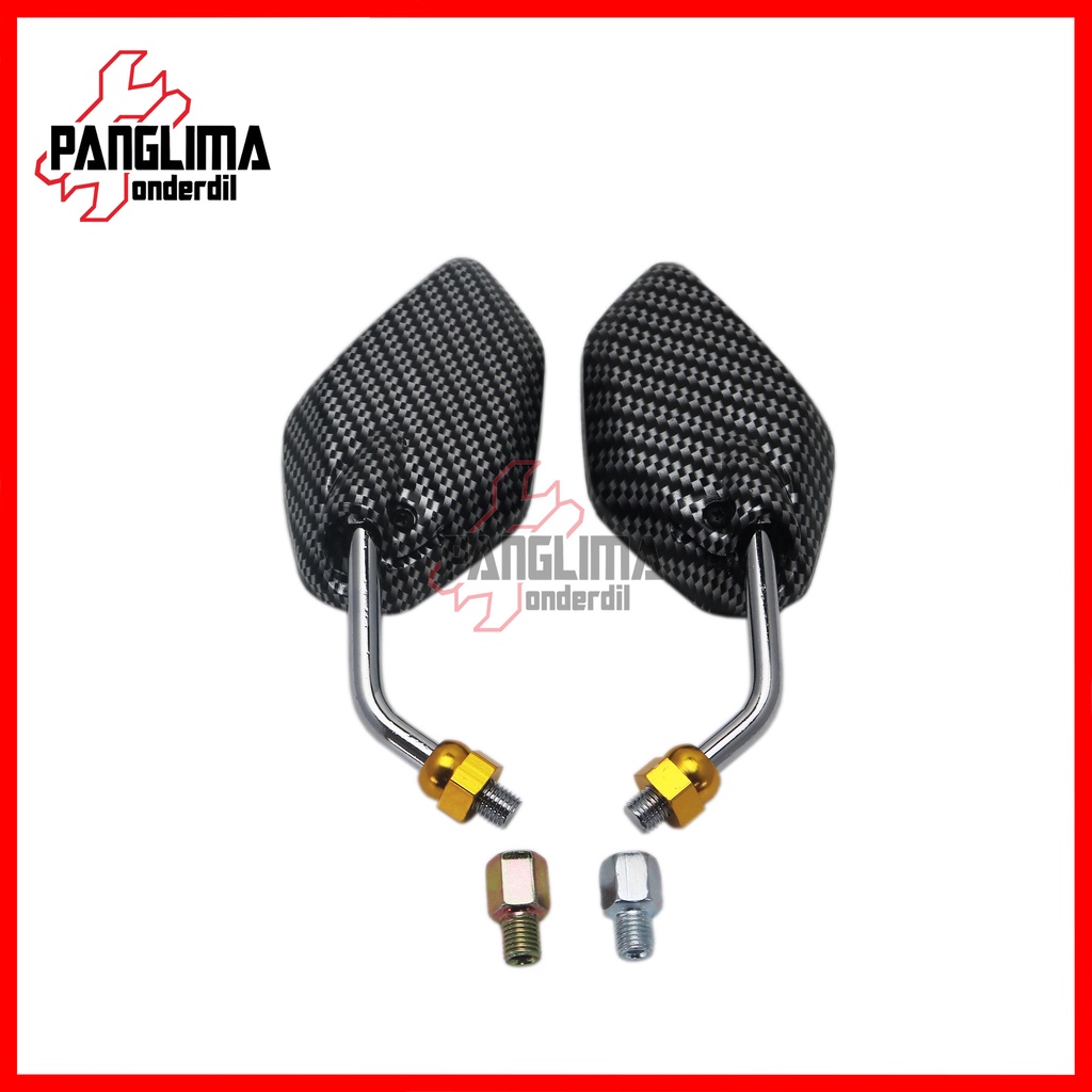 Spion Mini Carbon Model Jupiter Untuk Ymh &amp; Honda Karbon Kecil Sepion Kaca Kanan Kiri Vario Beat PCX NMAX Supra Scoopy X Ride Xeon Tiger Mio