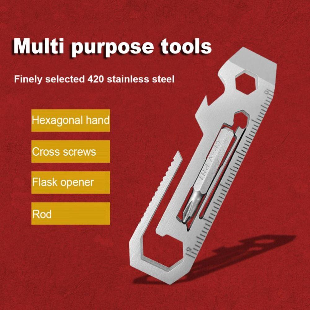 Lanfy Kunci Pas Gadget Mini Alat Ukur Obeng Tool Cross Screwdriver Inner Hexagon Spanner Outdoor Repair Tool Tool Card